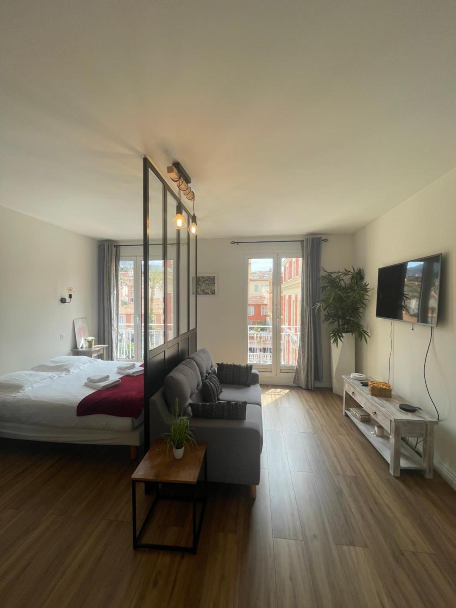 Le Verlaine, Studio En Centre Ville A Deux Minutes Des Plages 芒通 外观 照片